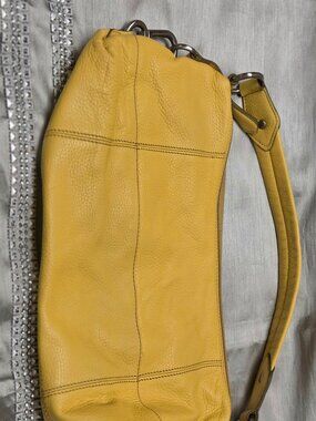 Wilson's Leather Shoulder Bag Yellow Color w/Brass Hardware NWOT